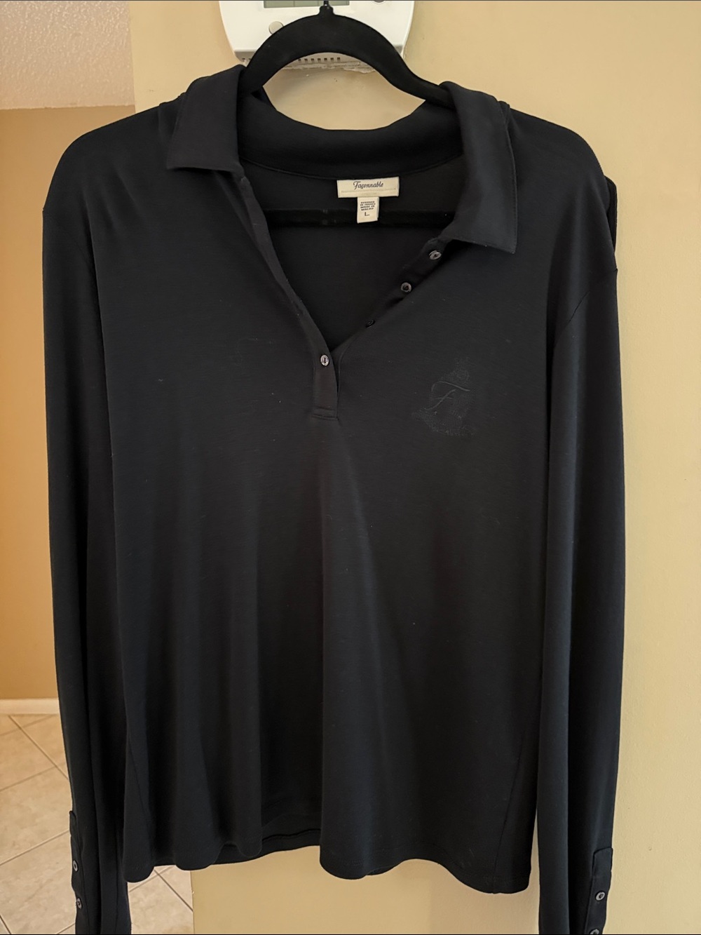 Faconnable women Black Long-Sleeve Polo